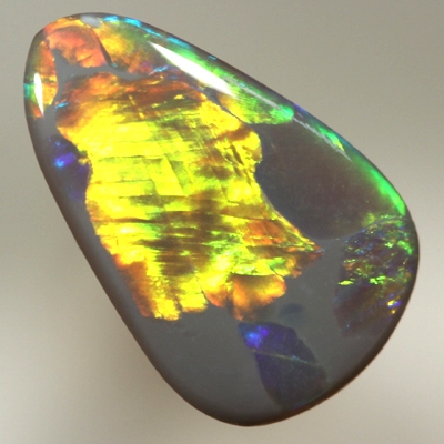 SOLID SEMI BLACK OPAL Burning bright red and neon orange 